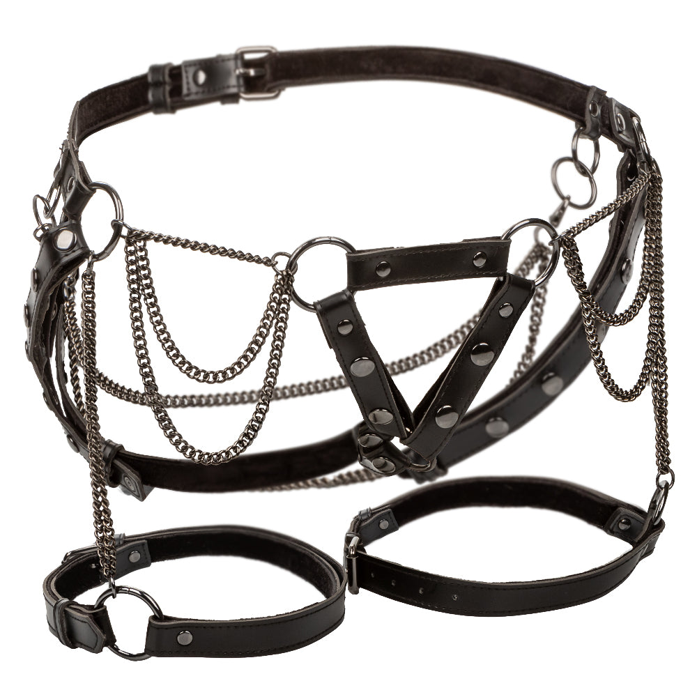 Euphoria Collection Plus Size Thigh Harness With Chains - Black SE3102213