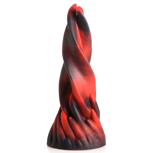 Hell Kiss Twisted Tongues Silicone Dildo - Red CC-AH159-RED