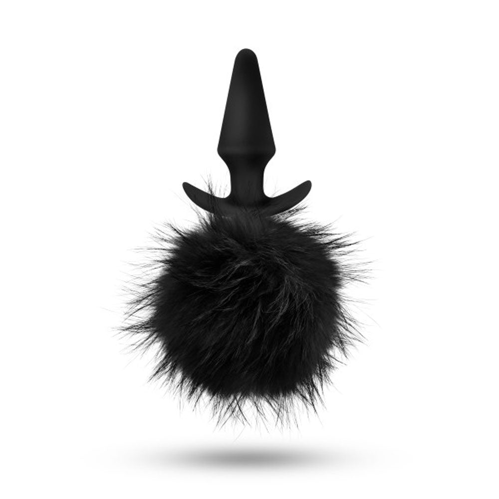 Anal Adventures - Platinum - Rabbit Tail Plug - Black BL-59225