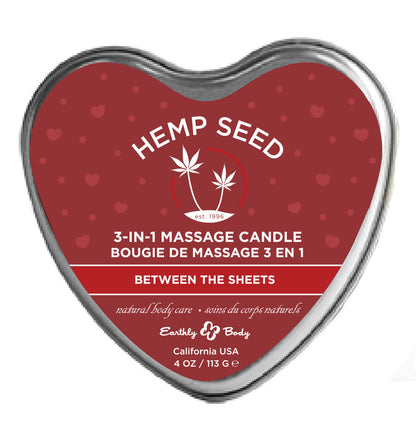 Hemp Seed 3-in-1 Massage Candle -  Between the Sheets - 4oz EB-HSCV022B