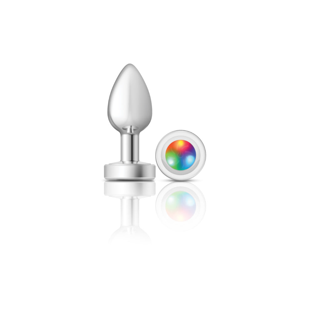 Cheeky Charms-Silver Metal Butt Plug- Light Up-Small VB-CC9138