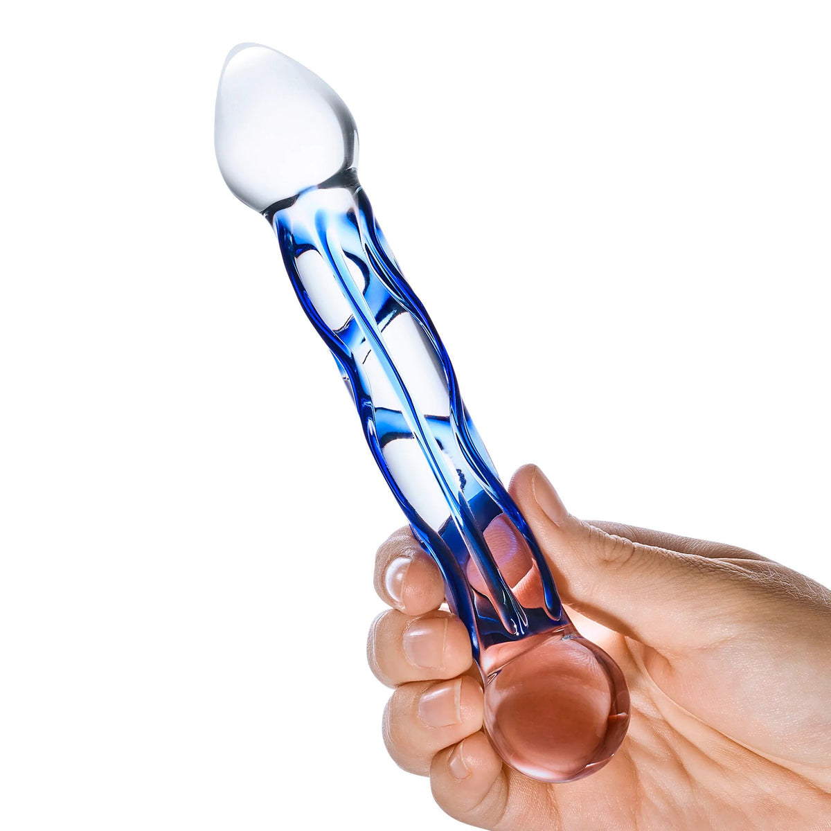 Full Tip Textured Glass Dildo