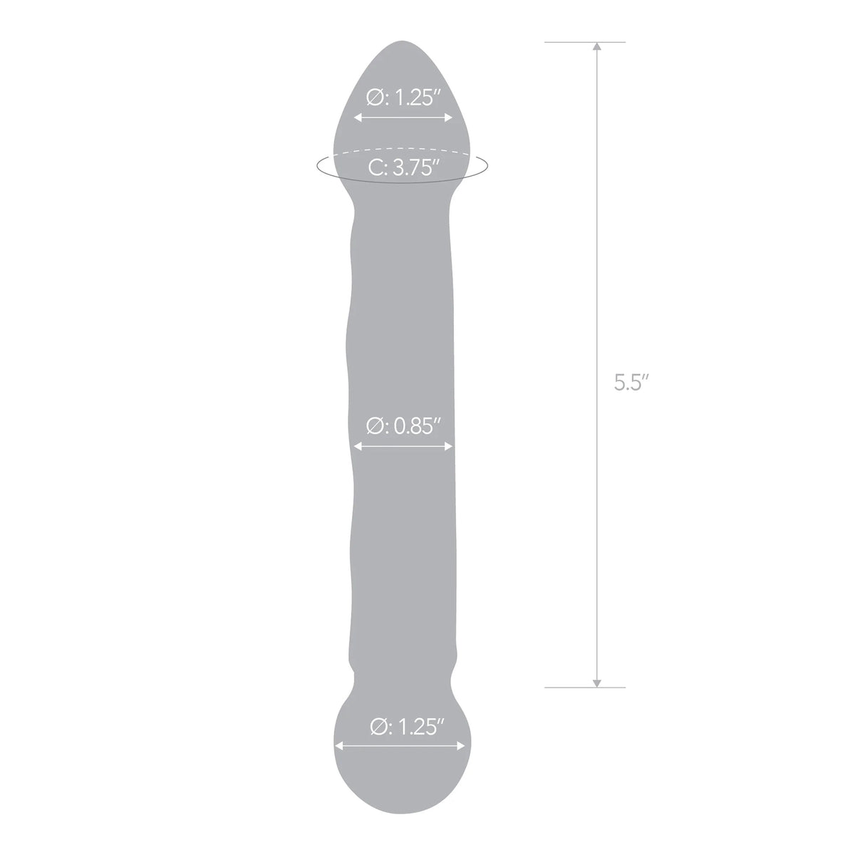 Full Tip Textured Glass Dildo