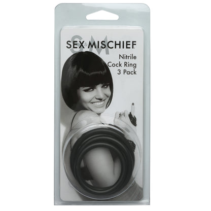 Sex And Mischief Nitrile Cock Rings 3 Pack
