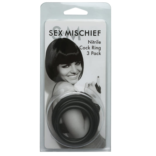 Sex And Mischief Nitrile Cock Rings 3 Pack