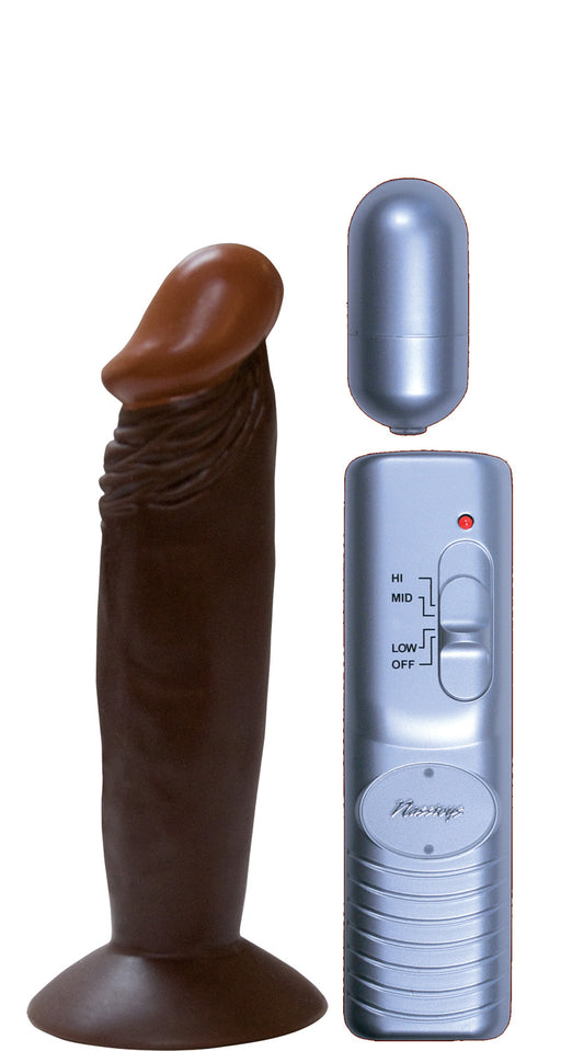 Afro American Whoppers 6 Inch Vibrating Dong With  Bullet - Brown NW2234-2