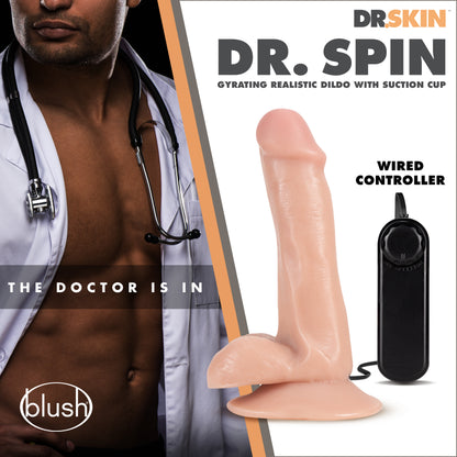 Dr Skin Dr Spin Gyrating Realistic Dildo Vanilla