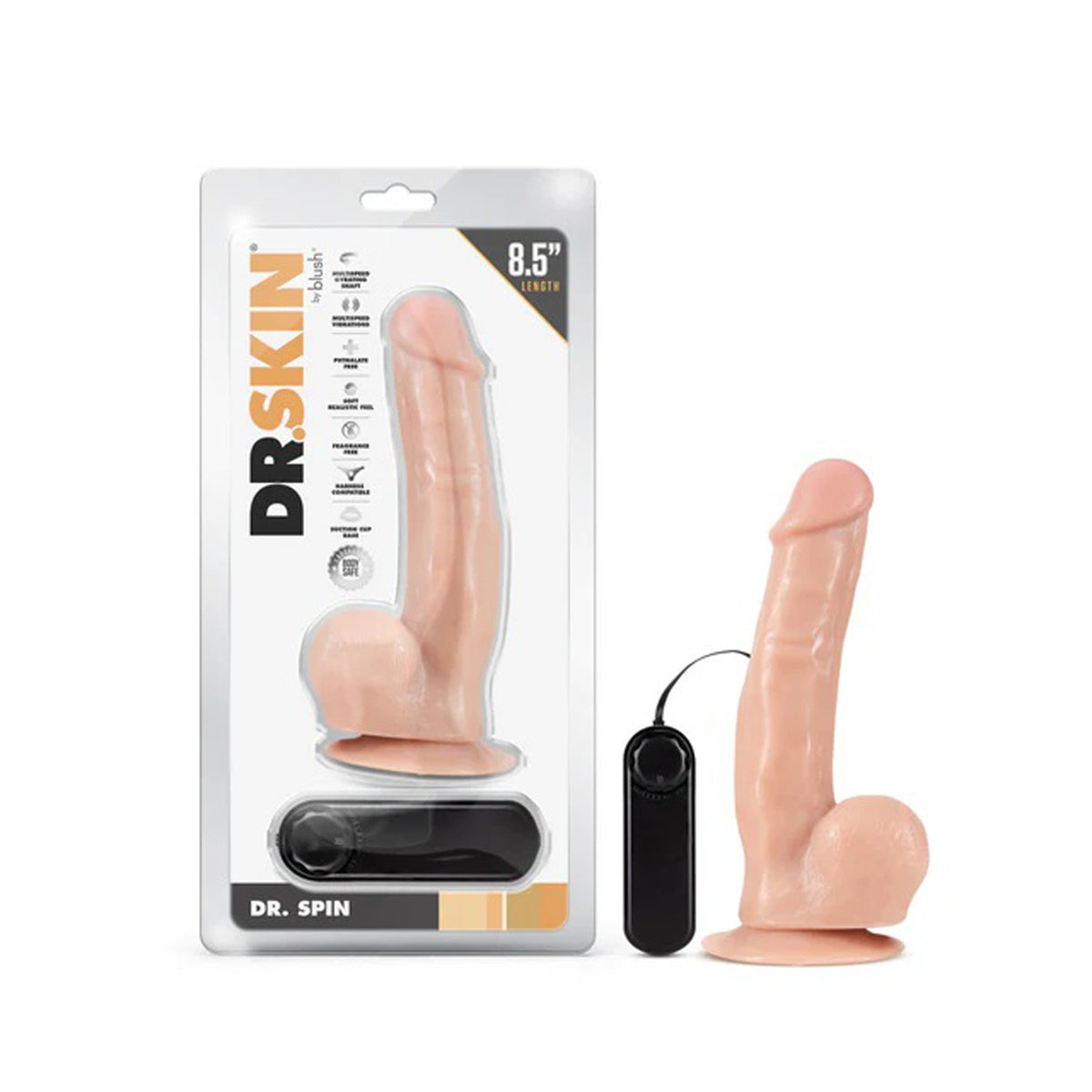 Dr Skin Dr Spin Gyrating Realistic Dildo Vanilla