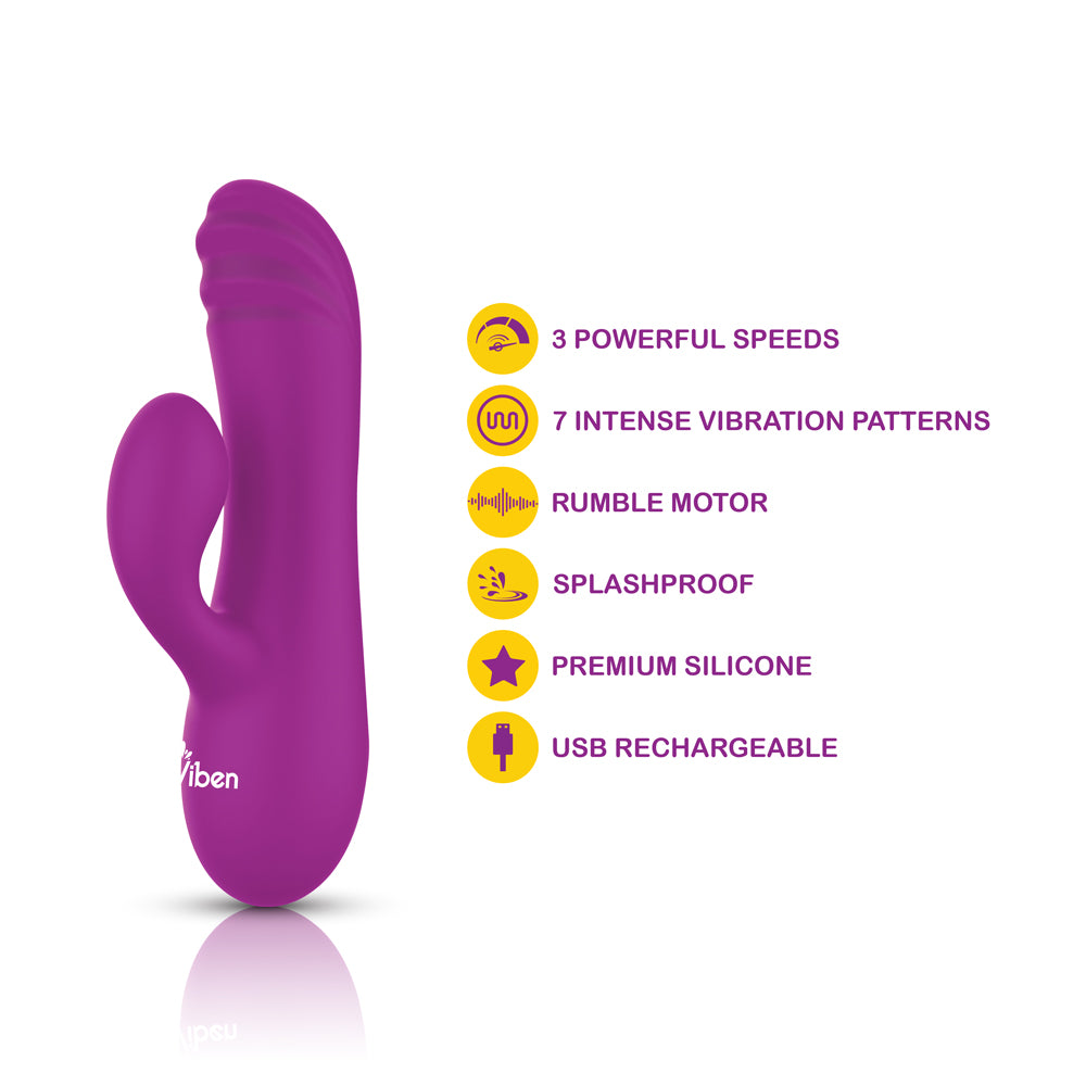 Jolie Mini Pleasure Ridges Rabbit Vibe Berry