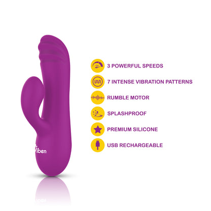 Jolie Mini Pleasure Ridges Rabbit Vibe Berry