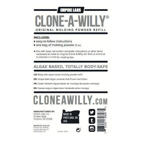 Clone A Willy, Clone A Pussy - Molding Powder, Silicon Refills