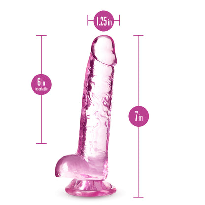 Naturally Yours Crystalline Dildo Rose