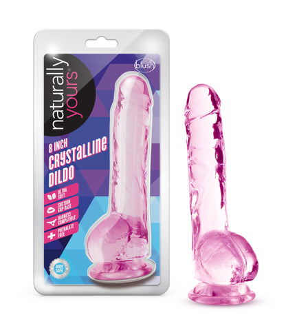 Naturally Yours Crystalline Dildo Rose