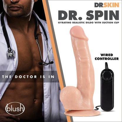 Dr Skin Dr Spin Gyrating Realistic Dildo Vanilla