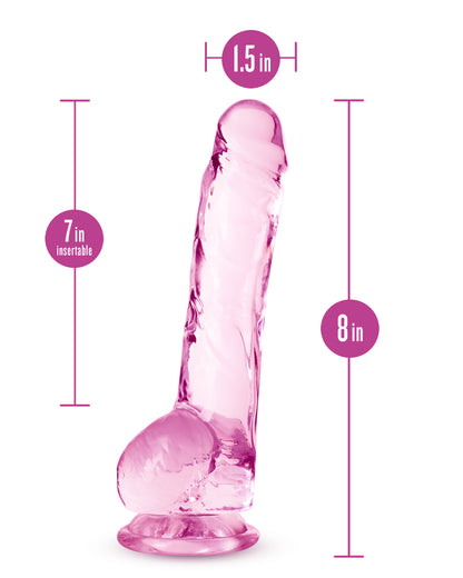 Naturally Yours Crystalline Dildo Rose