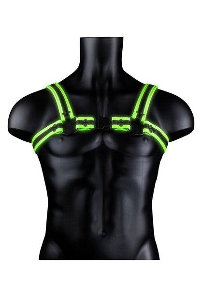 Bonded Leather Buckle Harness - Small/medium -  Glow in the Dark OU-OU773GLOSM