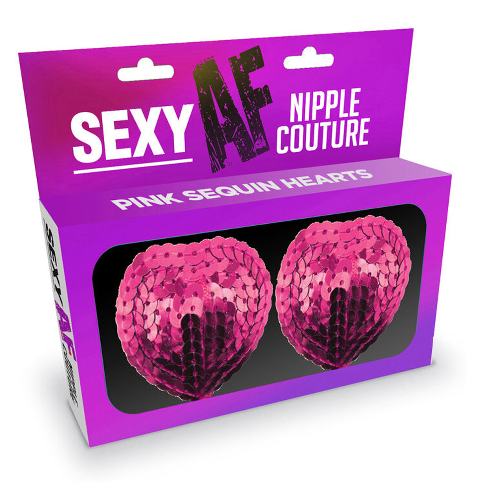 Sexy Af Nipple Couture  Pink Sequin Hearts LG-NV202